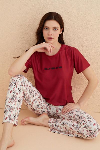 MEBA Set pijama tricotată cu mânecă scurtă, roșu Sunshine - /7