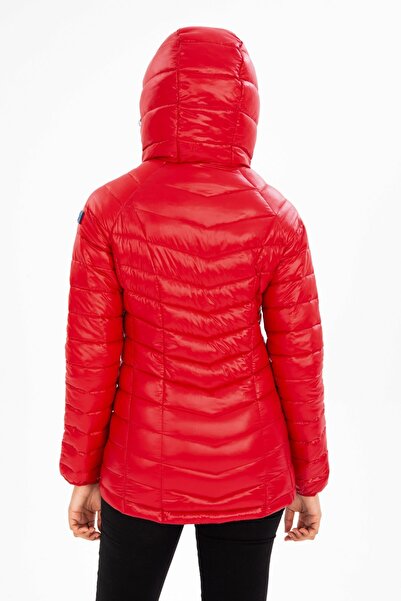 G-FOX Women's Short Fixed Hooded Padded Seasonal Sports Puffer Jacket 8722