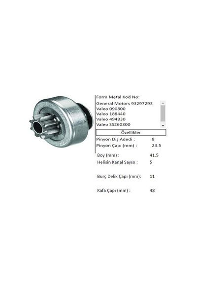 ÖLMEZ OTO YEDEK PARÇA STARTER GEAR CLIO MEGANE 8D 1.4 1.5 MOTOR GASOLINE VALEO