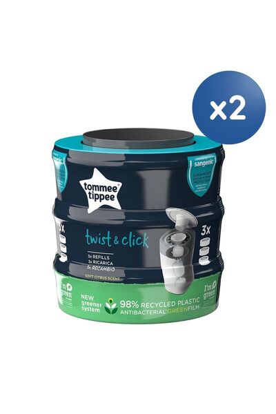 tommee tippee Twist Click 6 Adet Bebek Bezi Çöp Poşeti Seti