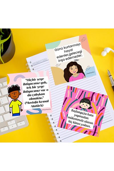 Fatofotofan Study Motivation Card for Children - Set of 3