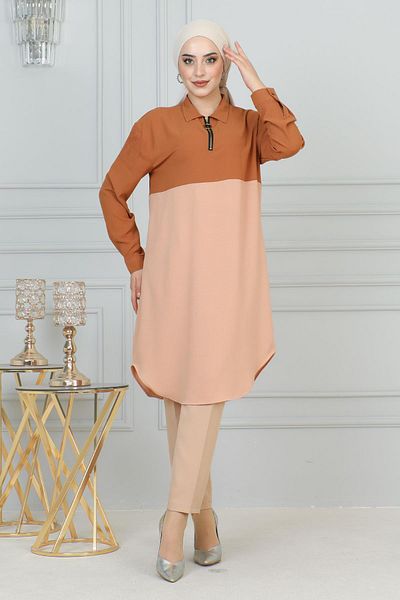 Modamihram Tunica Tan 6098 - Fermoar Detaliat