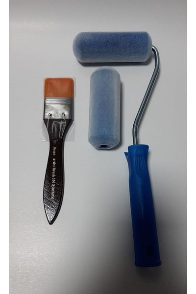 Desenartist Brush 10 cm catifea de culoare albastră + set de pictură periată din mătase cu model de 1,5 inci