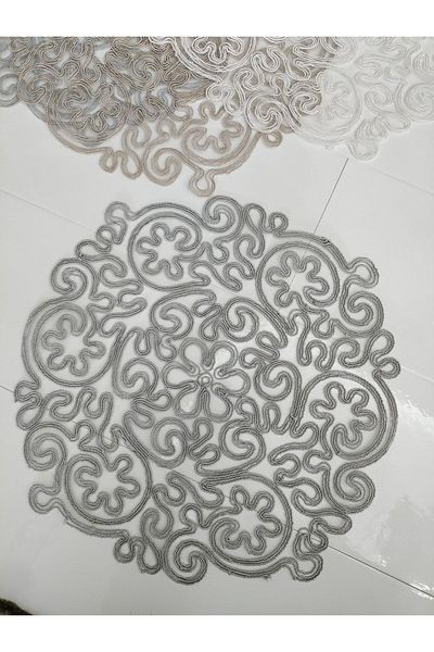 CAMİNHO DA LUA Placemat Special Embroidery Design Tableware Ivy Table And Presentation Set Dowry Bowl Gray