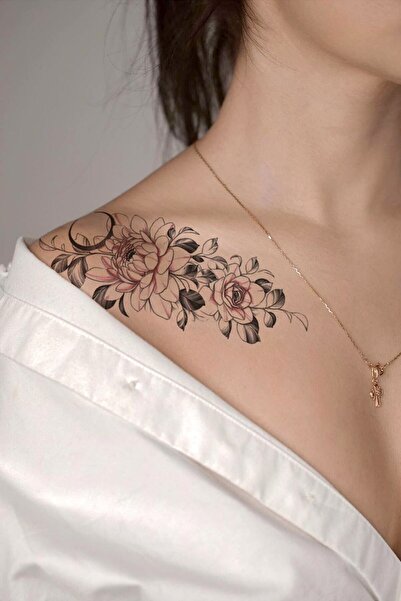 BP Tattoo Büyük Boy Çiçek Dövmesi 3'lü