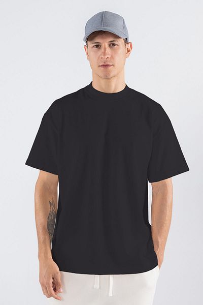 Friday Offset Tricou pentru bărbați, albastru bleumarin, cu decolteu supradimensionat, 100% bumbac