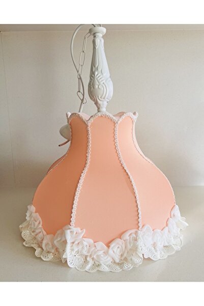 LULUAVİZEM Patentli Elde Yıkanabilir Başlık Somon Tekli Avize Çocuk Bebek Genç Odası Yatak Odası