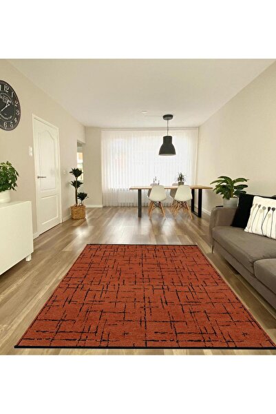 Çam Halı Bodrum Bdr 118 Kiremit Özel Latex Kaymaz Tabanlı Kilim
