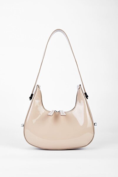 minebag CherryBag Special Strap Detailed Women's Shoulder Bag Beige