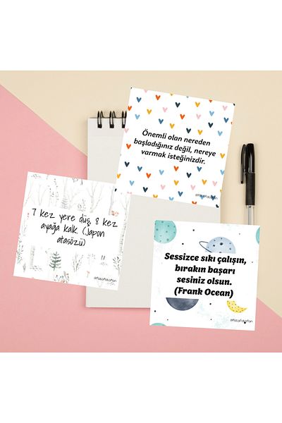 Fatofotofan Super 3-Piece Motivation Card Set for Study