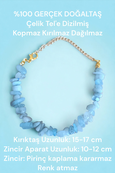 MGA DOĞAL TAŞ حجر الزبرجد - سوار من الأحجار المكسورة، حجر طبيعي حقيقي، مطلي ب...