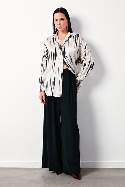 Sateen Cămașă casual cu model - BEI