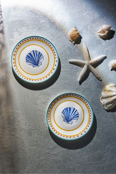 Emsan Voyage Shell 2-Piece Cake Plate - 21 cm
