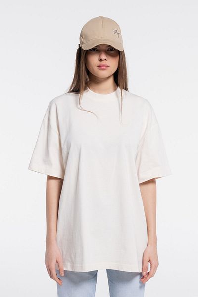 Friday Offset Γυναικείο T-Shirt Ecru Oversize - 2 Πακέτο, 100% Βαμβάκι, Λαιμόκοψη