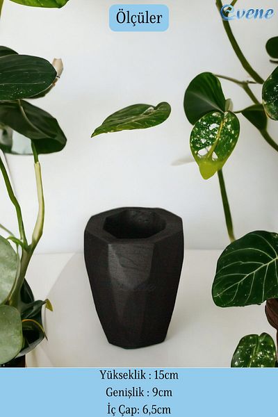 Evene Countertop Cutlery Decorative Upright Cutlery Holder Cylinder Cutlery Black Color Model 19