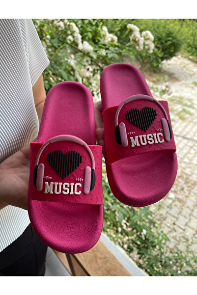 GEZER MÜZİK NOTA Detaylı Kaymaz Plastik Havuz Deniz Banyo Balkon Teras Ev Ve Sokak Terliği