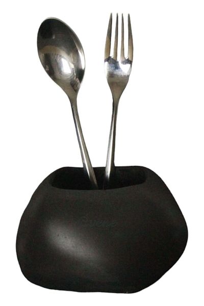 Evene Countertop Cutlery Decorative Upright Cutlery Holder Cylinder Cutlery Black Color Model 22