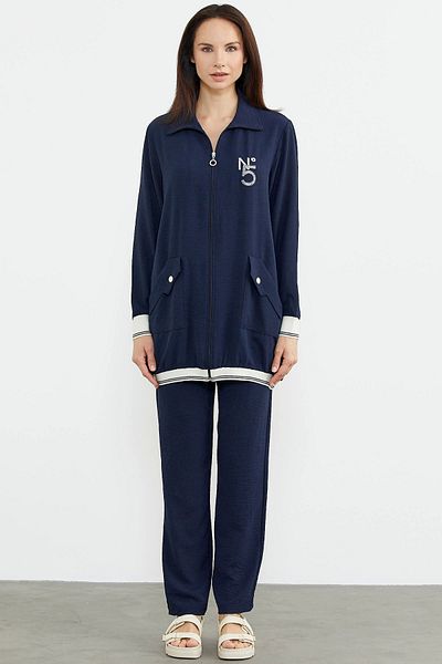Sementa 76326 Crepe Suit - Λεπτομέρεια γιακά και φερμουάρ