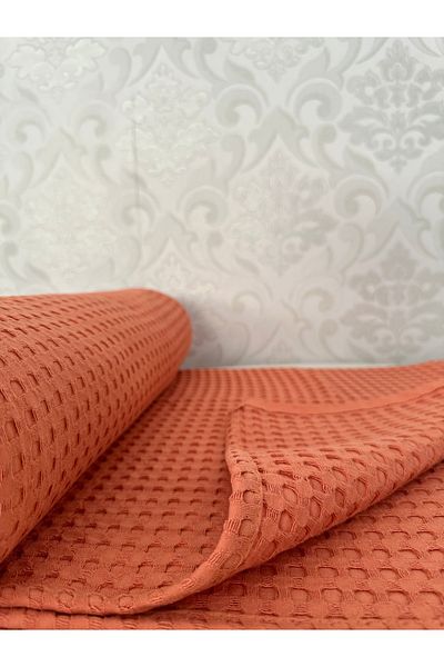 Muteks بيكيه صيفي فاخر باللون البرتقالي 100% قطن - قماش مضاد للتعرق (160x240 سم)