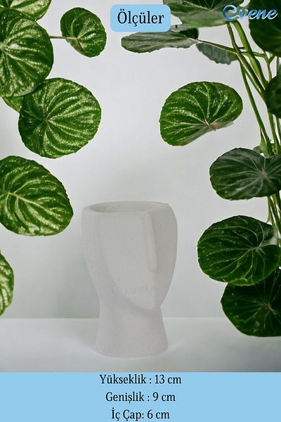 Evene White Decorative Spoon Holder - Counter Top, Vertical Cylinder Model 23