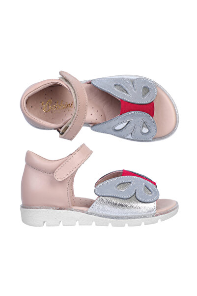 Bebbini صندل بناتي من الجلد الأصلي مع فراشة