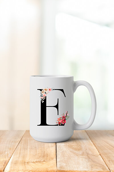 Letter E Porcelain Mug