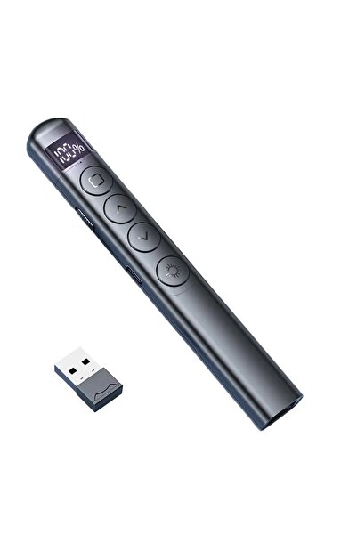 Hobimtek Dijital Ekranlı Şarjlı Lazer Sunum Kumandası Şarj Göstergeli Lazer P...