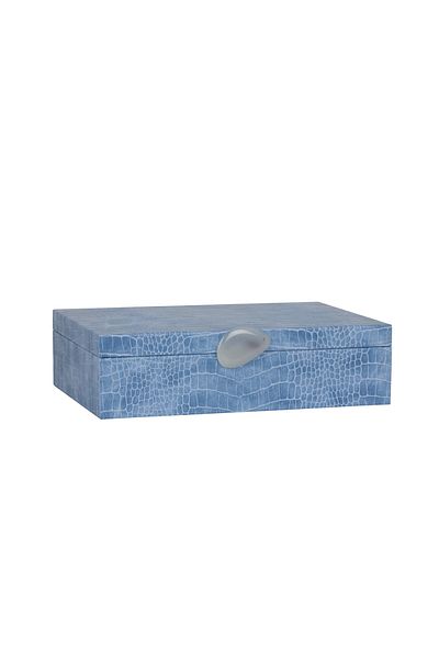 MOENAStudio Moena Studio Decorative Crocodile Pattern Large Size Blue Color Faux Leather Box