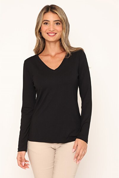 chulfa Боди с дълъг ръкав и V-образно деколте