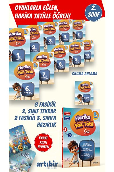 Artıbir Yayınları 2. Sınıf Harika Yaz Tatil Seti 2' Den 3'ye Geçtim 10 Fasikü...