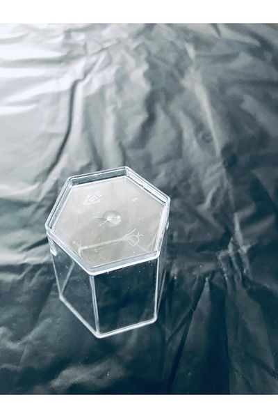 KURTSAN AMBALAJ Crystal Mica Plastic Hexagon Cap 50Cc - 25 Pieces