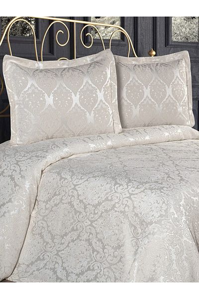 Solinas Collection Cuvertură de pat dublă din chenille piqué Dirhem Cream