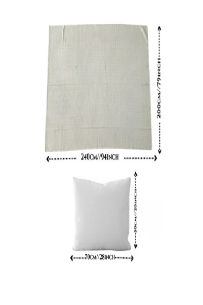 Muteks Premium %100 Pamuk Tek Kişilik Pike Seti, Yazlık Örtü ve Yastık Kılıfı (BEYAZ RENK) (160x240cm)