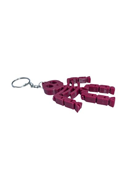 Tesseract Burgundy Movable Skeletor Keychain