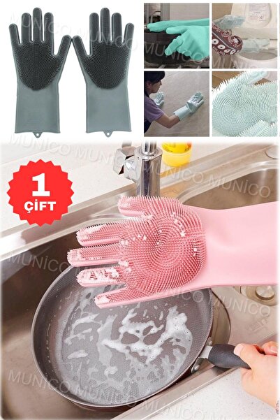 Munico 1 Çift Çok Amaçlı Evcil Hayvan Kedi Köpek Yıkama Bulaşık Yıkama Eldive...