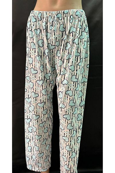 Kuryıldız White Patterned Cotton Women's Single Bottom Pajamas
