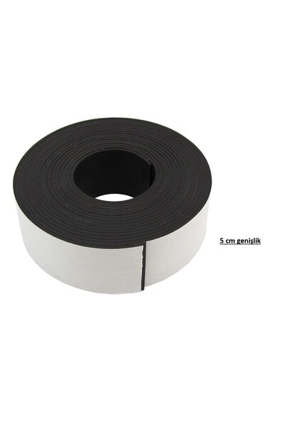 Hdg Çok geniş ve kalın Yapışkanlı Şerit Mıknatıs Magnet - 5  Metre - Genişlik 50 mm- Kalınlık 2.2 mm