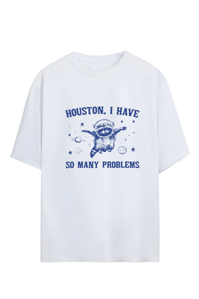 Adrift هيوستن - تي شيرت كبير الحجم للجنسين، تصميم غير مميز