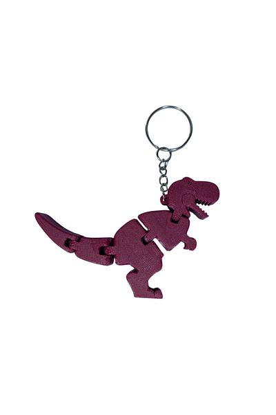 Tesseract Burgundy Dino Movable Keychain