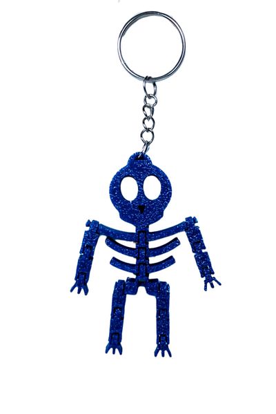 Tesseract Navy Blue Movable Skeletor Keychain
