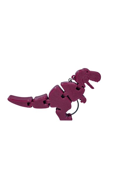 Tesseract Burgundy Dino Movable Keychain