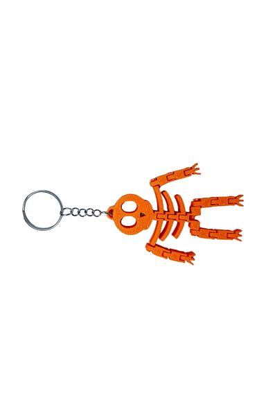Tesseract Orange Movable Skeletor Keychain