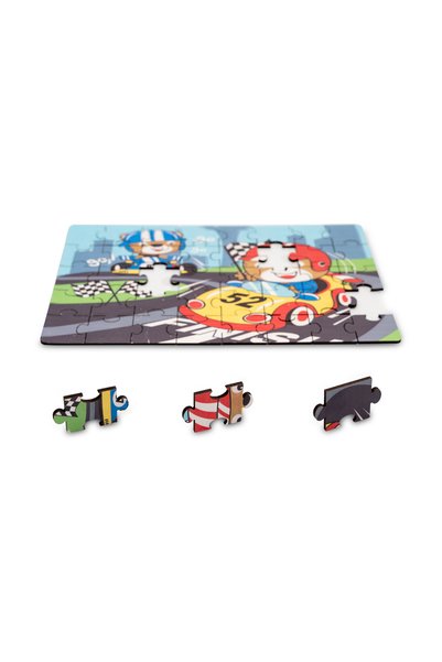 Hopiers Kidsmarvels Crazy Race Puzzle 40 Pieces Wooden