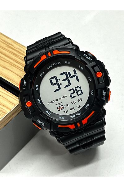 captiva 30 Mt Waterproof Youth Wristwatch - Large Case with Light, Alarm, Stopwatch and Calendar