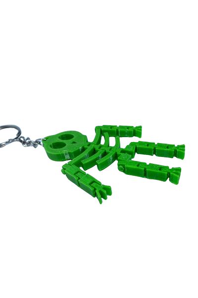 Tesseract Green Pistachio Movable Skeletor Keychain