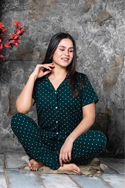 Lukitus Zeleni Milan materijal - Košulja kragna Komplet pidžama sa kratkim ru...