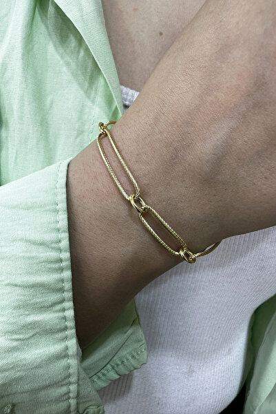 ŞAMLI ERDOĞAN 14 Ayar Altın İtalyan Kalemli Ataç Zincir Bileklik