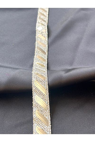 ODDA TASARIM ATÖLYESİ crystal stone White Pattern Adhesive Strip with Iron - 1M