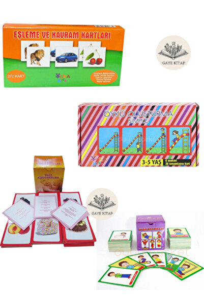 Yuka Kids Eşleme ve Kavram -Öykü Oluşturma (Simple) - Eğitim Kartları - Eylem...