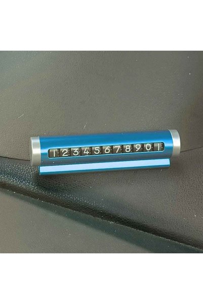 babikamium Universal In-Car Aluminum Changeable Temporary Parking Phone Number Blue